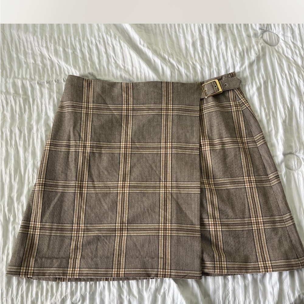 Vintage Banana Republic Brown A-Line Wrap Mini Skirt